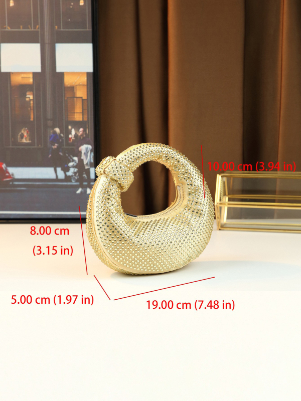 Дамска чанта за вечерен стил — овална PU кожа, цип за затваряне, платнена подплата, единична презрамка, стил: изискан за зряла жена