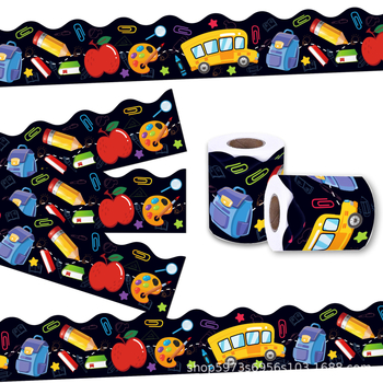 Самозалепваща декоративна ролка стикери за багаж - JT021, покрита хартия, карикатурна тематика, модерен минималистичен стил