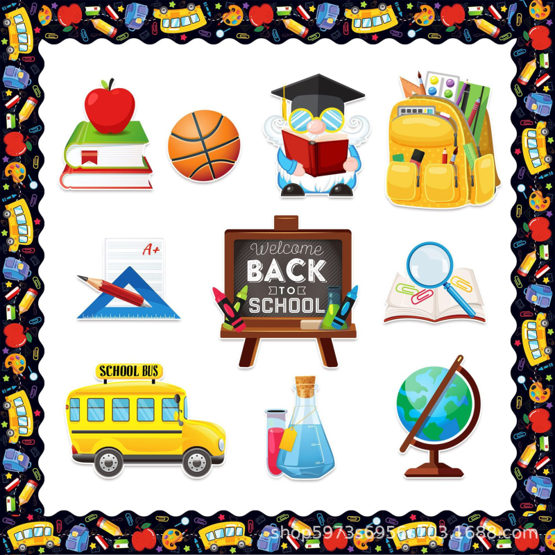 Самозалепваща декоративна ролка стикери за багаж - JT021, покрита хартия, карикатурна тематика, модерен минималистичен стил