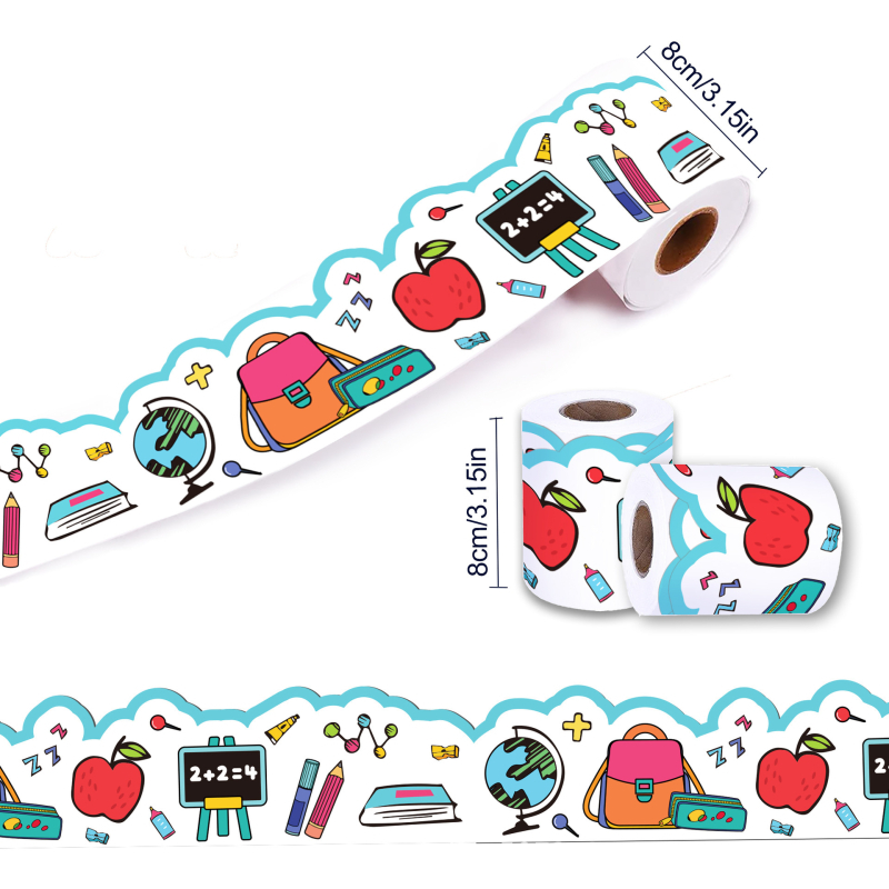 Самозалепваща декоративна ролка стикери за багаж - JT021, покрита хартия, карикатурна тематика, модерен минималистичен стил