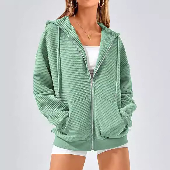 Дамска качулка с цип, полиестер със спандекс, дълги ръкави, дължина 50-65 см