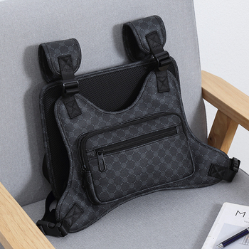 Férfi mellkas-táska utcai stílusban, vászonból, lélegző, mintás