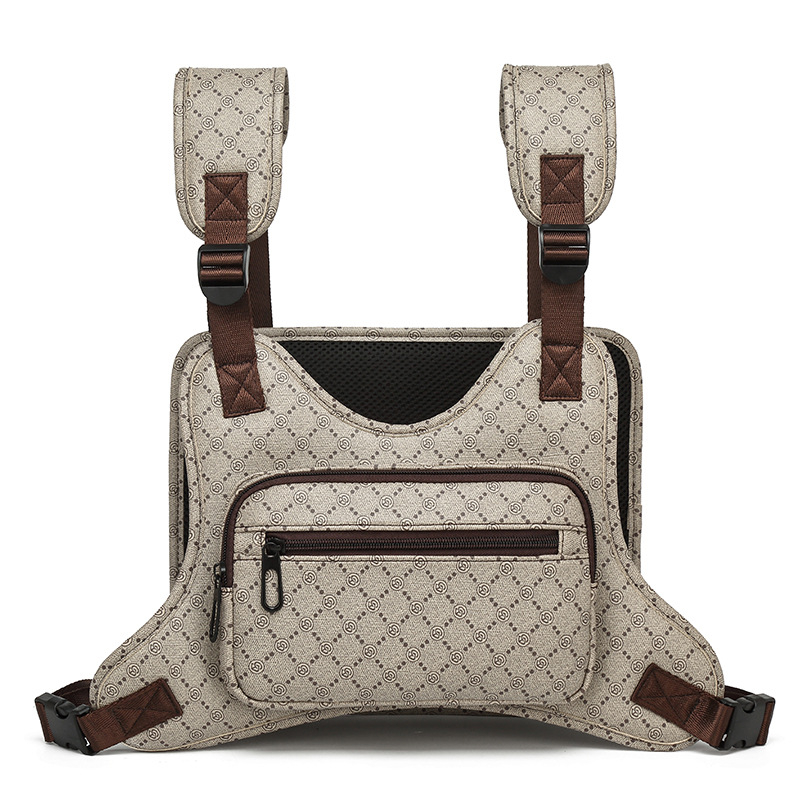 Férfi mellkas-táska utcai stílusban, vászonból, lélegző, mintás