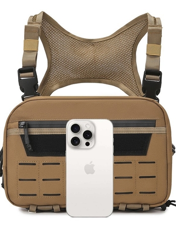 Daugiafunkcinė lauko krūtinės rankinė – unisex taktinė nailoninė, didelė talpa, kvėpuojanti, vandeniui atspari, lengva