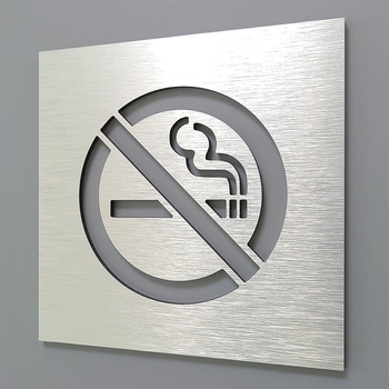 Знак за Забрана на Пушенето - Неръждаема стомана, UV печат, Портална табела, По избор
