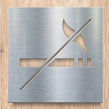 Знак за Забрана на Пушенето - Неръждаема стомана, UV печат, Портална табела, По избор