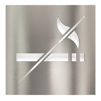 Знак за Забрана на Пушенето - Неръждаема стомана, UV печат, Портална табела, По избор