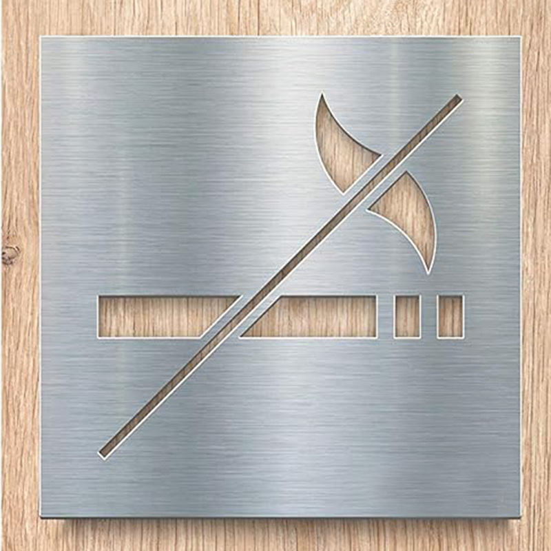 Знак за Забрана на Пушенето - Неръждаема стомана, UV печат, Портална табела, По избор