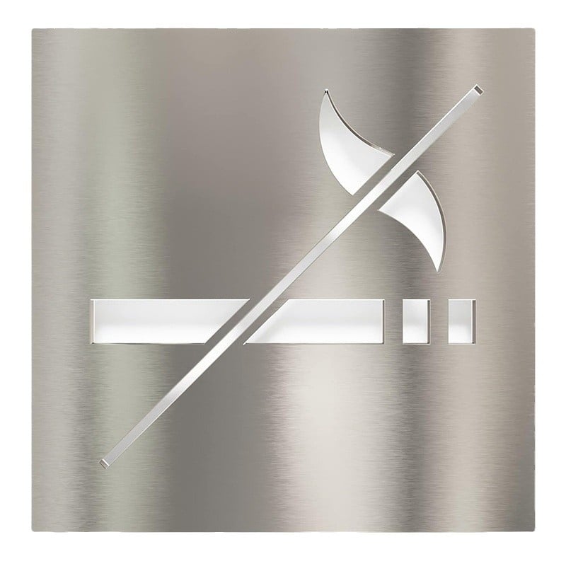 Знак за Забрана на Пушенето - Неръждаема стомана, UV печат, Портална табела, По избор