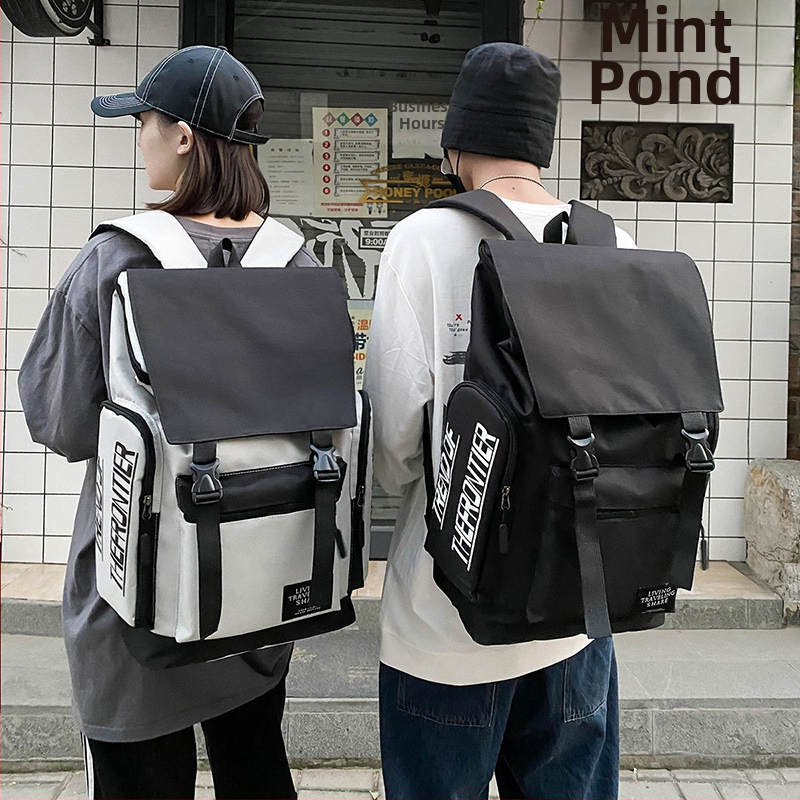 Ghiozdan pentru școală, unisex, stil coreean de stradă, capacitate 36–55 L, din poliester, compatibil cu laptop de 15 inci