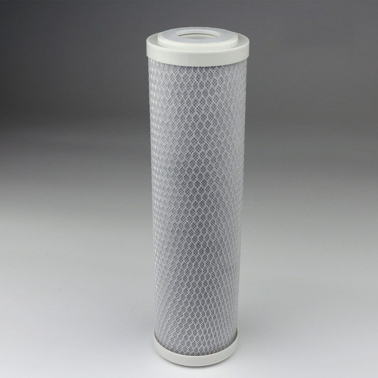 Vandens valymo įrenginio filtro elementas su CTO bloku iš kompresuotos aktyvuotos anglies, siurbimo filtracija, skirtas vandens valymo įrenginiams