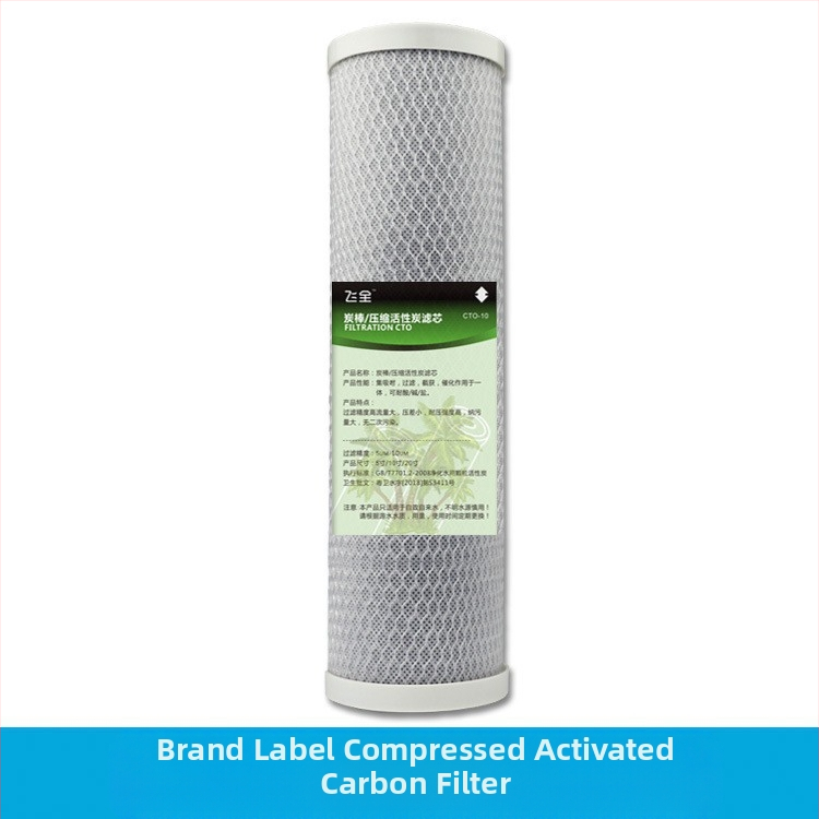 Vandens valymo įrenginio filtro elementas su CTO bloku iš kompresuotos aktyvuotos anglies, siurbimo filtracija, skirtas vandens valymo įrenginiams
