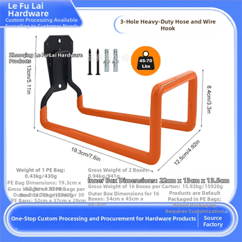 Άγκιστρο αποθήκευσης γκαράζ από σίδηρο, διπλό σχέδιο, φόρτωση 10–15 kg, βάρος 430 g