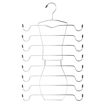 Μεταλλική κρεμάστρα ρούχων με οκταπλό αναδιπλούμενο σχεδιασμό, πολυλειτουργική μονάδα αποθήκευσης για κρεμάστρες, παντελόνια και γραβάτες
