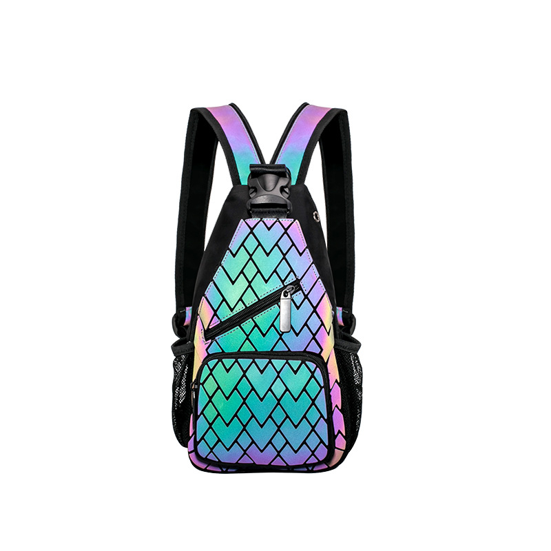 Férfi mellkas táska (Utcai stílus, Geometriai minta, PU bőr, Lélegző, Noctilucent)