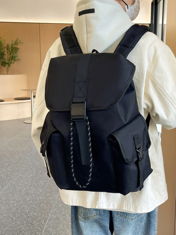 Uniszex nejlon hátizsák terheléscsökkentő dizájnnal, vízálló és kopásálló, gerincvédő, vállpántok párnázva levegővel, középiskolások számára