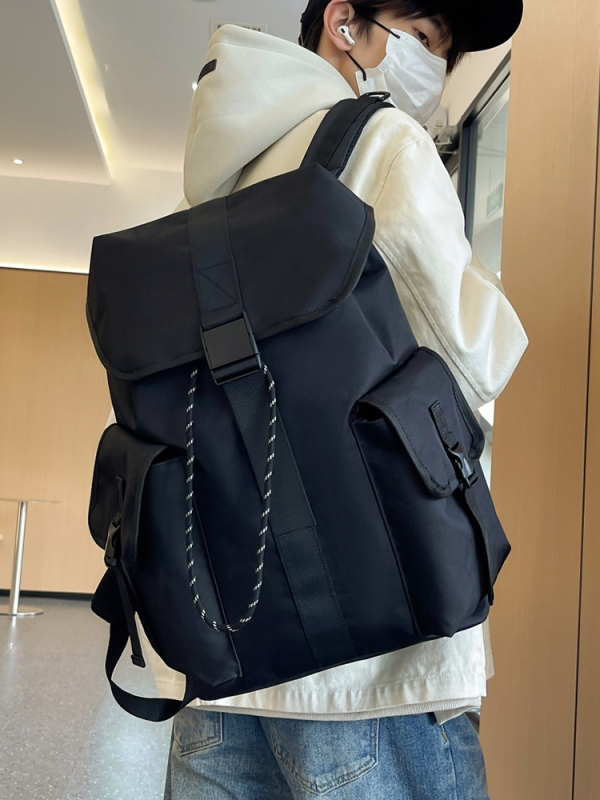 Uniszex nejlon hátizsák terheléscsökkentő dizájnnal, vízálló és kopásálló, gerincvédő, vállpántok párnázva levegővel, középiskolások számára