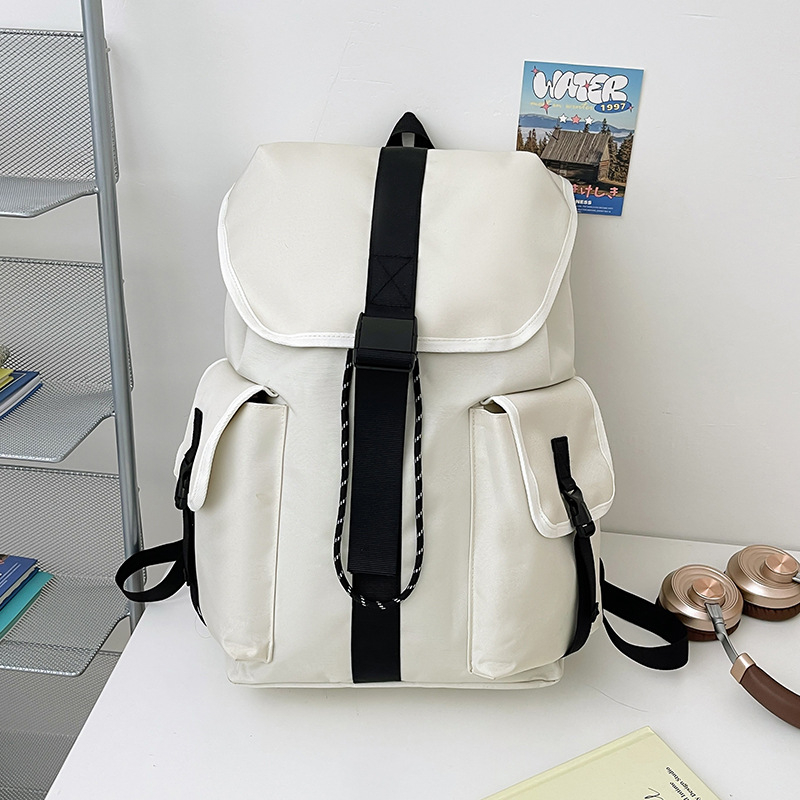 Uniszex nejlon hátizsák terheléscsökkentő dizájnnal, vízálló és kopásálló, gerincvédő, vállpántok párnázva levegővel, középiskolások számára