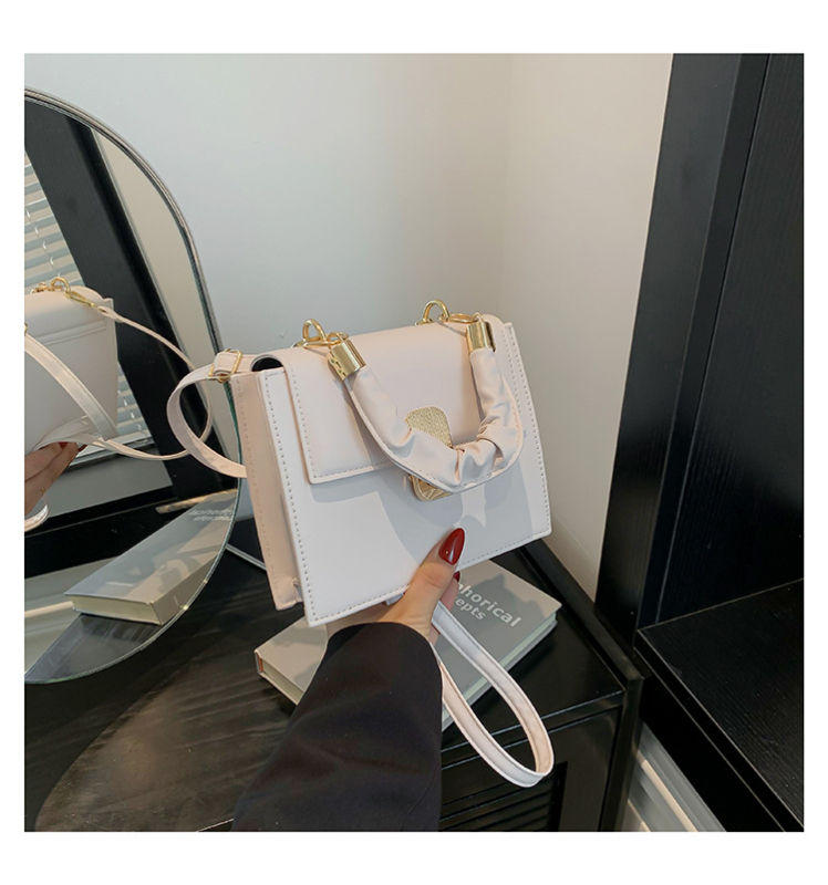 Utcai stílusú PU anyagú négyszögletes női válltáska, tavasz 2024, zárócsapos zár