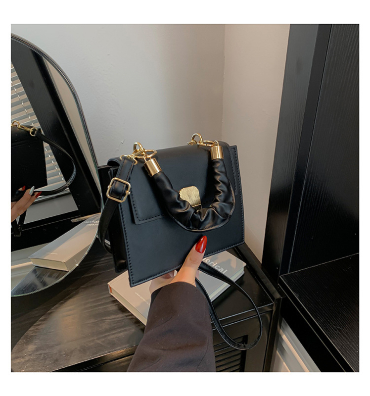 Utcai stílusú PU anyagú négyszögletes női válltáska, tavasz 2024, zárócsapos zár