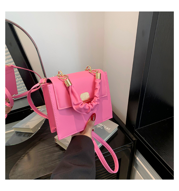 Utcai stílusú PU anyagú négyszögletes női válltáska, tavasz 2024, zárócsapos zár