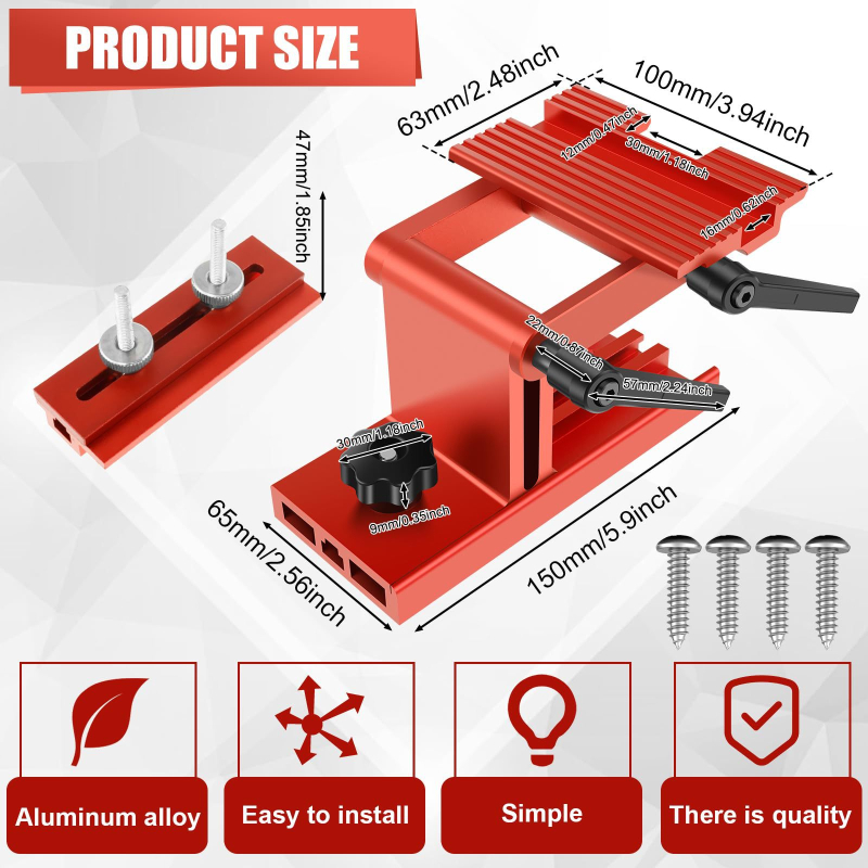 Brilliance Universalus laikiklis staliniam šlifuokliui, reguliuojamas spaustuko 6/8 colių staliniam šlifuokliui, aliuminio lydinys
