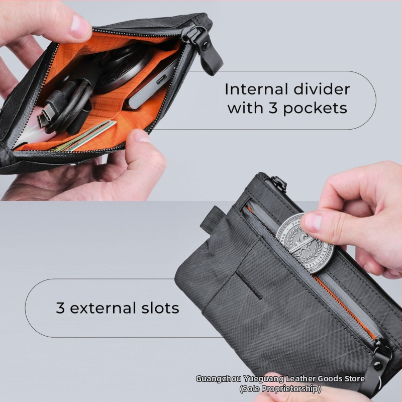 Vīriešu neilona ūdensizturīgs clutch somiņa ar lielu ietilpību un daudzfunkcionālu instrumentu uzglabāšanu