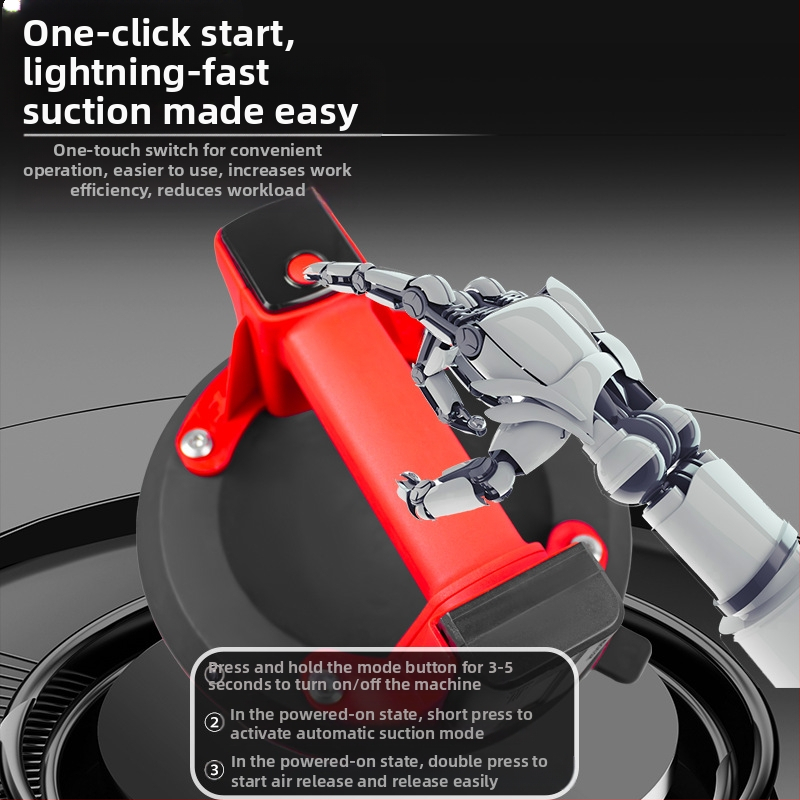 Електрически вакуумен държач за плочки и стъкло с цифров дисплей, автоматично възстановяване на въздуха, висока мощност, тежък товар