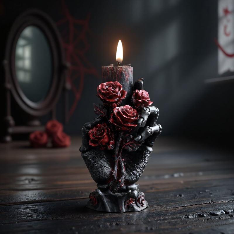 Nolaibao szilikon gyertya forma, Bone Hand sorozat – Halloween koponya dizájn, szabálytalan alak, élelmiszer-minőségű szilikon, DIY gyertya készítés