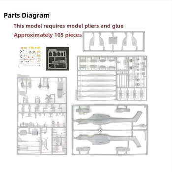 Mi-28 Havoc kariniai sraigtasparnis žaislas, mastelis 1:72, judančios dalys, surinkimas nereikalingas