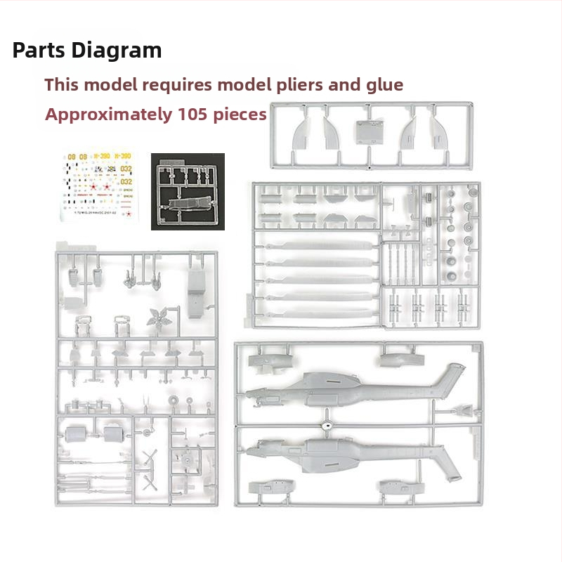 Mi-28 Havoc военен вертолет-играчка, мащаб 1:72, модел с подвижни части, не се изисква сглобяване