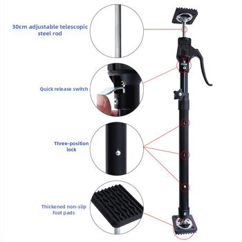 Τελεσκοπικός βραχίονας στήριξης ντουλαπιών, ρυθμιζόμενος σε τρία στάδια, παχύτερο πλαίσιο από ανοξείδωτο χάλυβα, σετ 2 τεμαχίων για εγκατάσταση ντουλαπιών οικιακής χρήσης, μάρκα RUITOOL