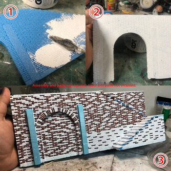 Дървен архитектурен модел за сцена - открит завод, комплект за сглобяване, марка Ke zuo, без електричество