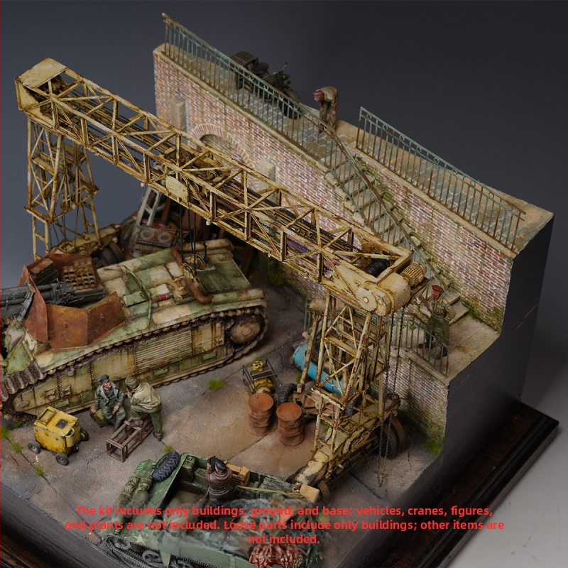 Дървен архитектурен модел за сцена - открит завод, комплект за сглобяване, марка Ke zuo, без електричество