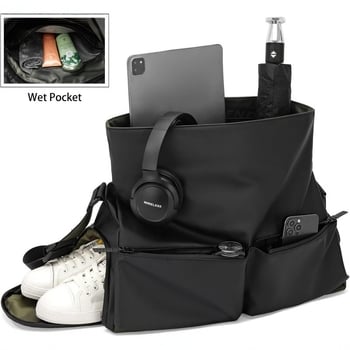 Torba za rame s kapacitetom 20–35 L, PU materijal, vodootporna, jednobojna, gradski minimalistički stil
