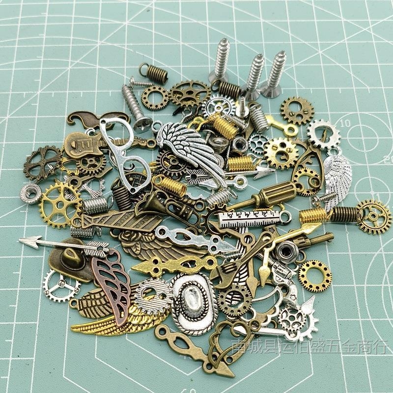 Kézzel készített fa blokk robot kiegészítők – ötvözet ezüstös vagy aranyozott bevonattal; friss és édes stílus