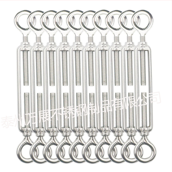 10 τεμ. τάσης από ανοξείδωτο ατσάλι 304 με διπλό μάτι — βαρέως τύπου περιστρεφόμενος σφιγκτήρας για κήπο, σχοινιά και πανιά σκίασης