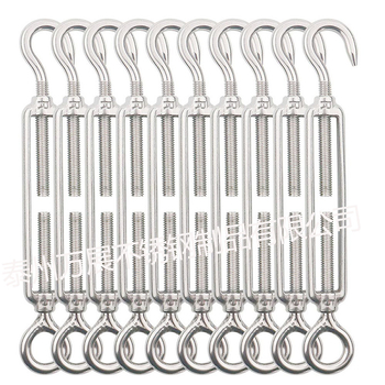 10 τεμ. τάσης από ανοξείδωτο ατσάλι 304 με διπλό μάτι — βαρέως τύπου περιστρεφόμενος σφιγκτήρας για κήπο, σχοινιά και πανιά σκίασης