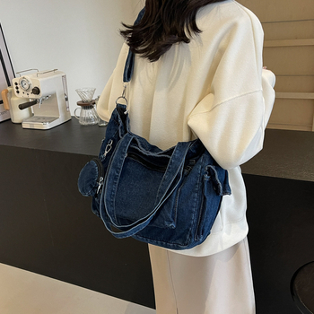 Pamut vödrös táska, városi egyszerűség, 2025 tavasz bemutató, cipzár, belső telefonzseb