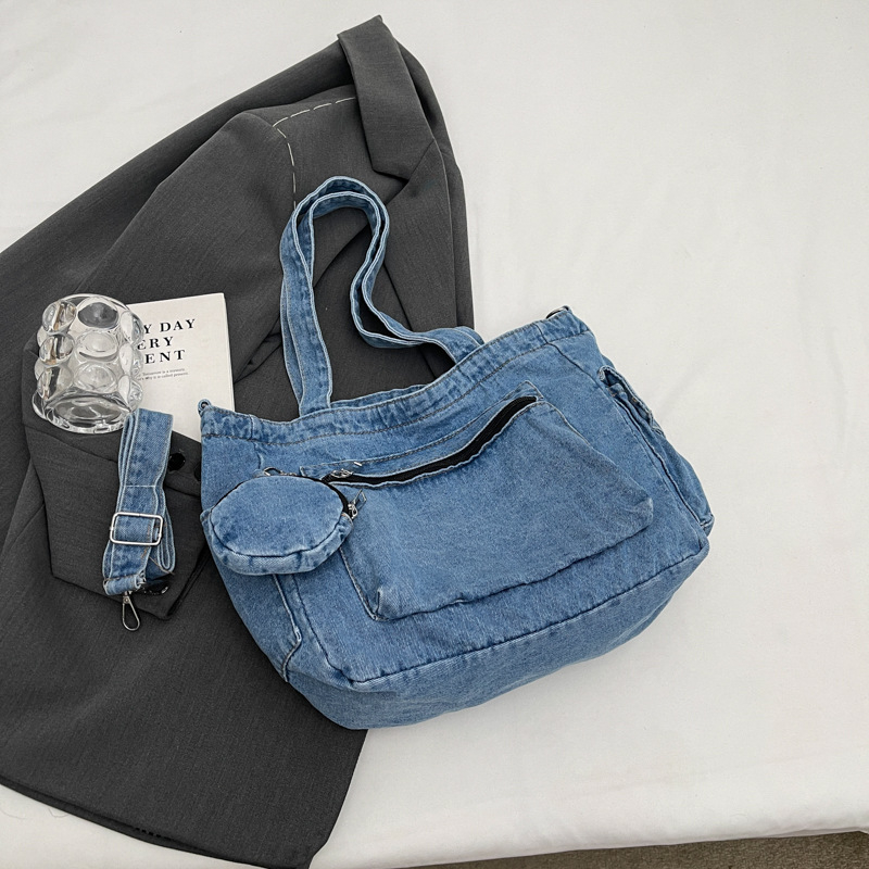 Pamut vödrös táska, városi egyszerűség, 2025 tavasz bemutató, cipzár, belső telefonzseb