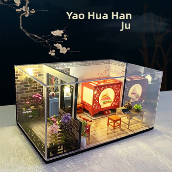 Дървен DIY комплект за сглобяем модел на къща — батерийно захранване, OEM персонализиране на лого, подходящ за деца 7–14 г., строителен модел играчка