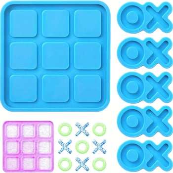 Formă circulară din silicon pentru piese XO tic-tac-toe, proiecte DIY cu rășină