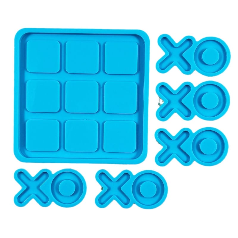 Formă circulară din silicon pentru piese XO tic-tac-toe, proiecte DIY cu rășină