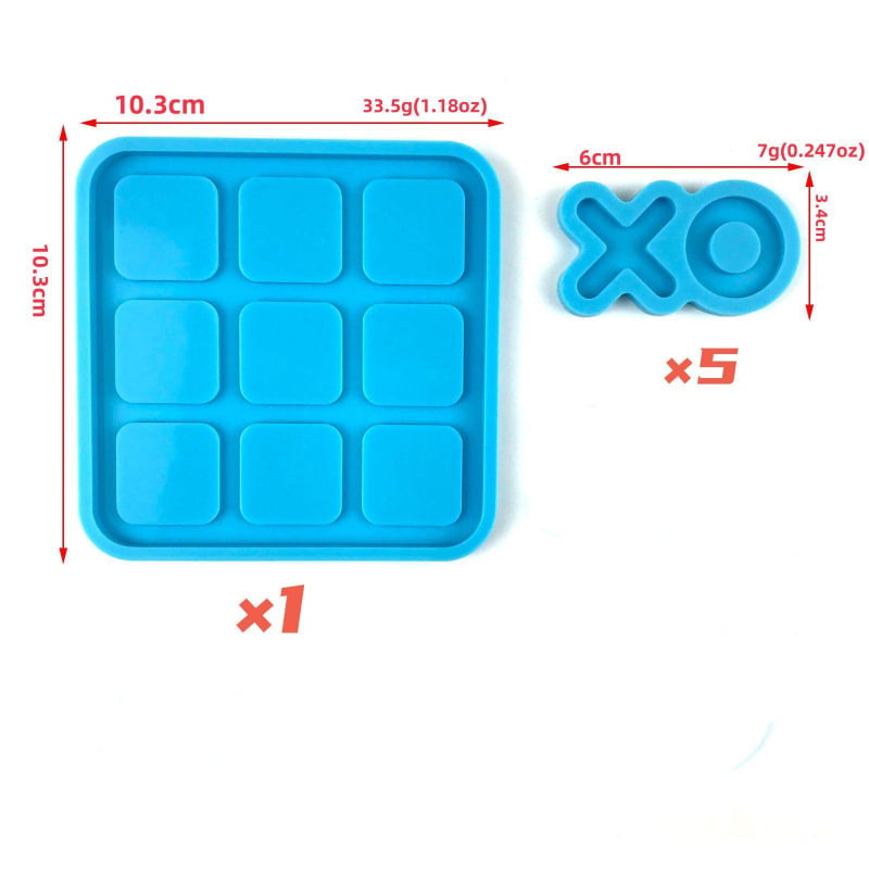 Formă circulară din silicon pentru piese XO tic-tac-toe, proiecte DIY cu rășină