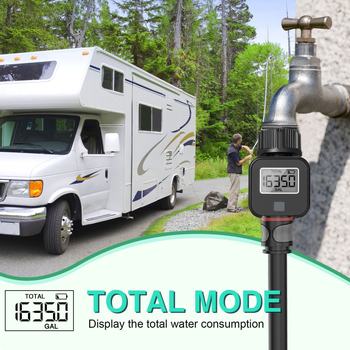 Vandens srauto matuoklis su LCD dideliu ekranu, matavimo diapazonas 99999 L, skirtas vandeniui, daugiafunkcinis elektroninis vandens skaitiklis
