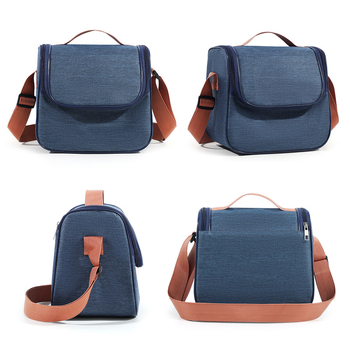 Τσάντα μεταφοράς ταξιδιού σε κορεατικό στυλ, πολυεστερική, φορητή τσάντα γεύματος, θερμική τσάντα μεγάλης χωρητικότητας, με χειρολαβή, πολυλειτουργική