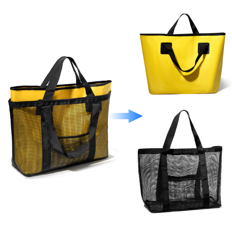 Kültéri tároló táska, kétfunkciós strandtáska hálós bevonattal, utazótáska - Származás: Jinhua, Zhejiang