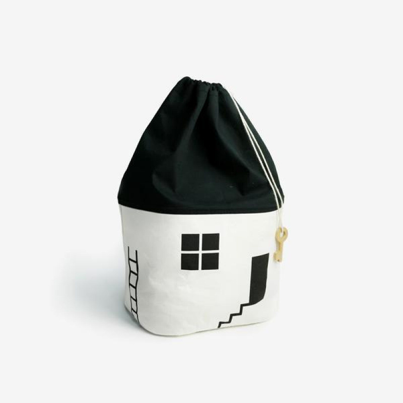 Függő tároló tasak – kubus alakú, 100% pamut, többfunkciós, modern minimalist stílus, hálószoba