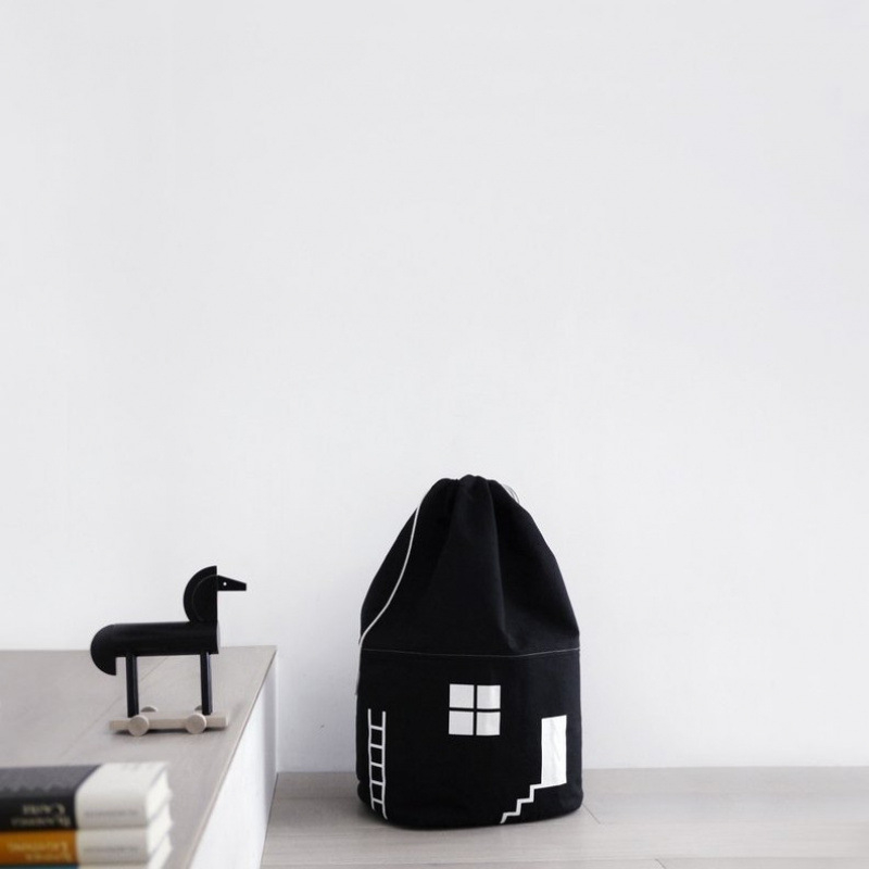 Függő tároló tasak – kubus alakú, 100% pamut, többfunkciós, modern minimalist stílus, hálószoba