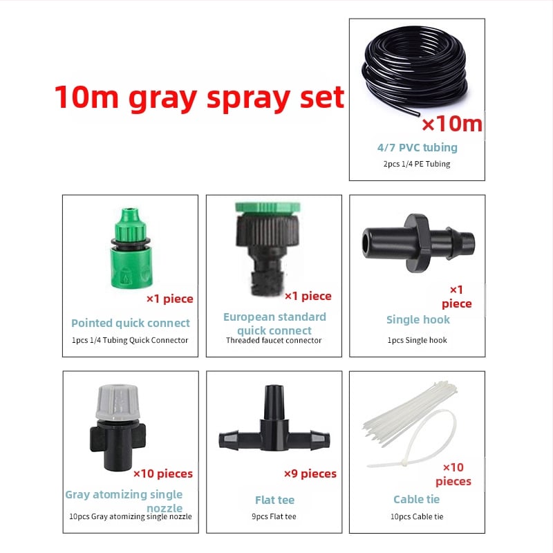 Set de irigare microspray — PVC, capacitate 500 ml, atomizare excelentă, pentru grădinărit casnic și spații verzi publice